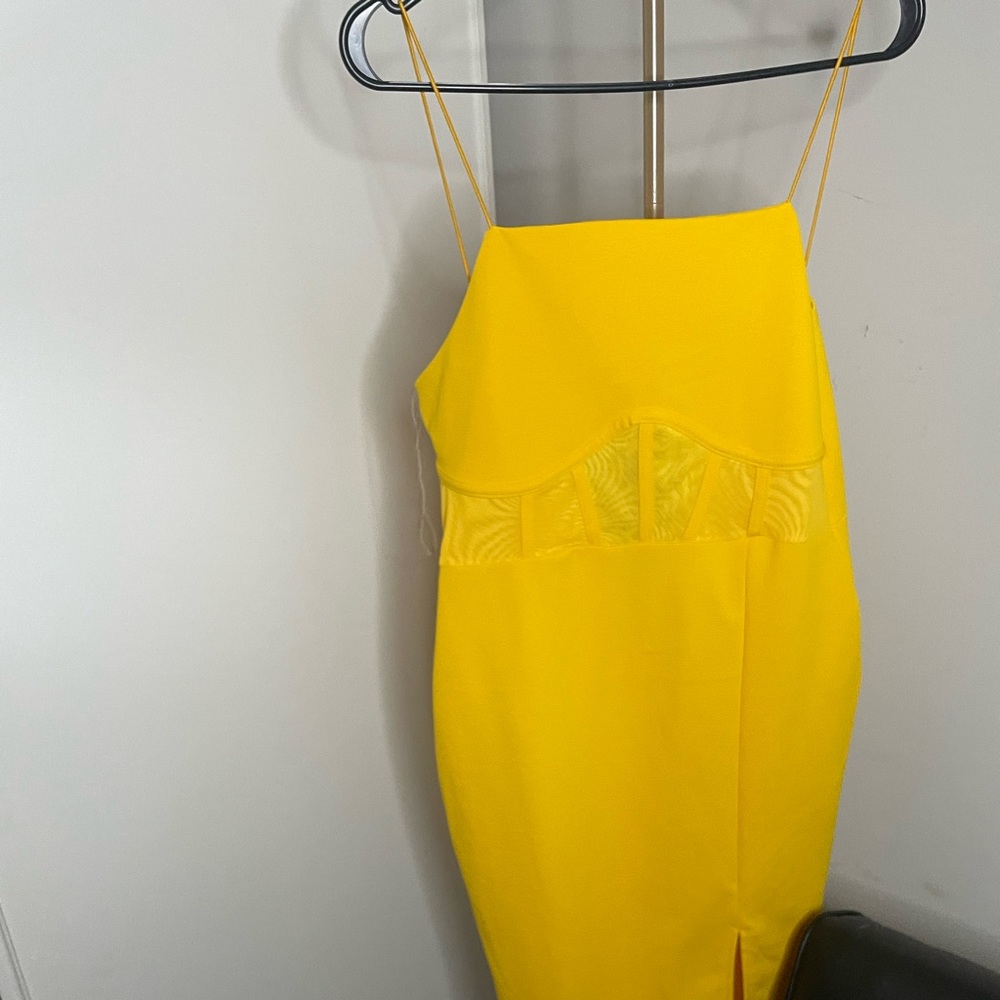 Sexy Yellow midi dress